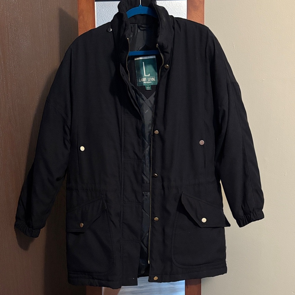 Larry Levine Long Black Winter Coat